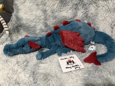 Authentischer/echter Jellycat Dexter Drache (riesig) selten *neu mit Etikett, Quittung