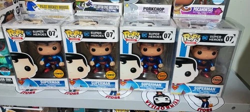 FUNKO POP HEROES DC SUPER HEROES 07 SUPERMAN CHASE Rare Metallic Variant LOT