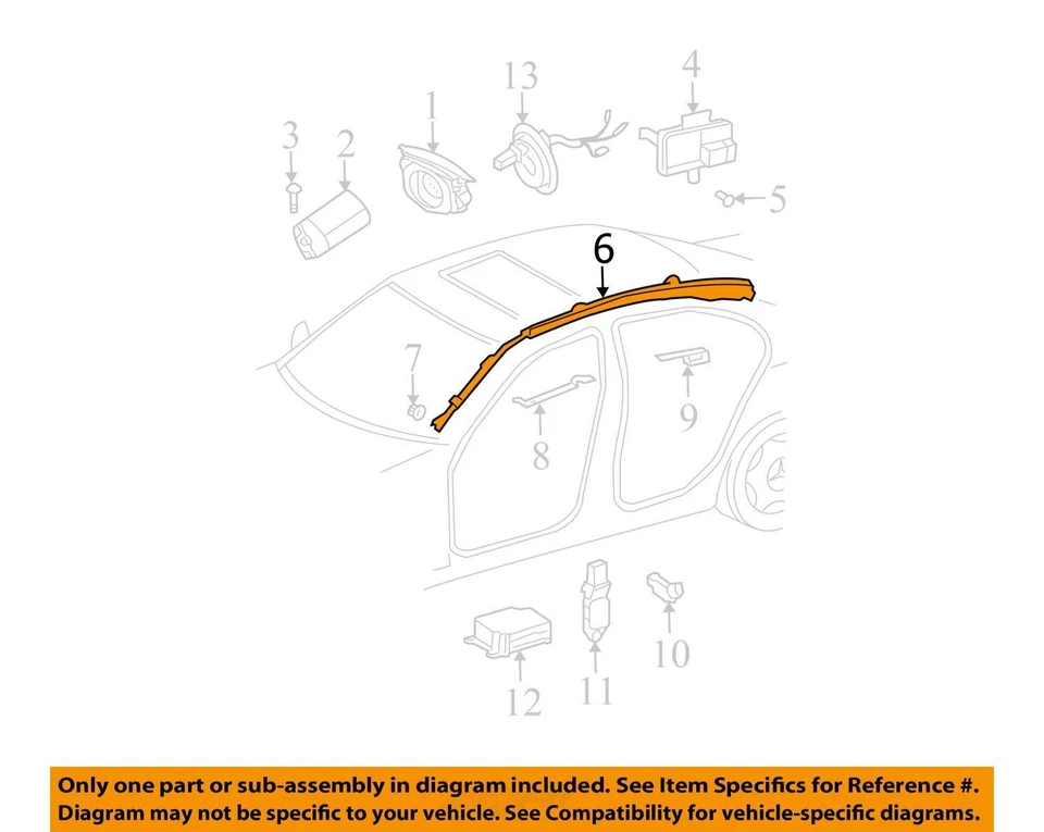 Passenger Roof Air Bag 211 Type Sedan E320 Fits 03-09 MERCEDES E-CLASS 847927 — 第 2/4 张图片