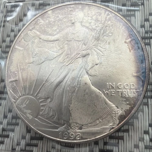 1992 American Eagle Silver Dollar - Uncirculated / Slight Toning