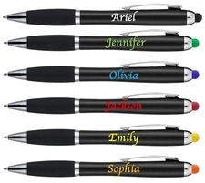 Multicolored Stylus LED Light Up Ballpoint Pens Custom Personalized - Men Women