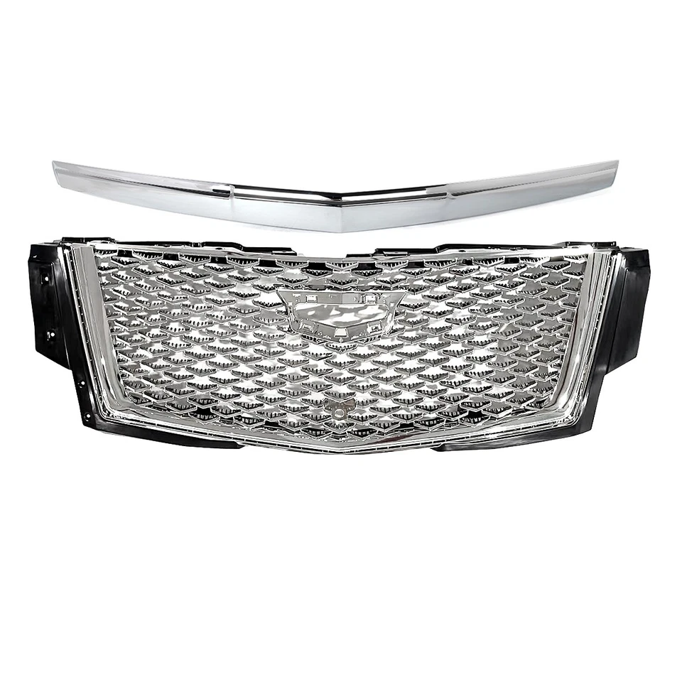 New V Style Front Grille Hood Molding Chrome For Cadillac Escalade ESV 2015-2020 Foto 3 de 4