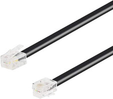 10ft Telephone Line Cord 6P4C RJ11 DSL Modem Fax Phone To Wall Black