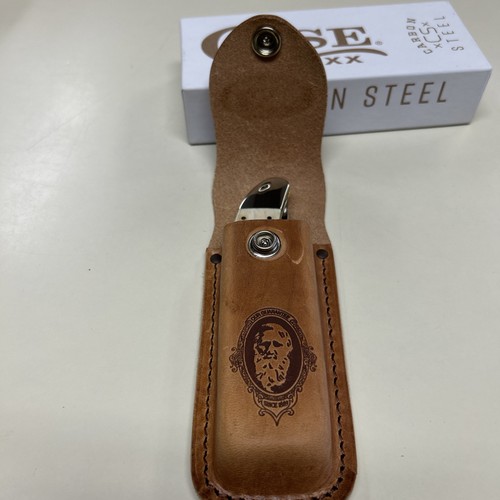 CASE XX #30093 AMBER BONE PEACH SEED JIG LARGE FOLDING HUNTER CS W/SHEATH CS - Bild 3 von 6