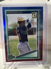 2025 Panini Donruss Rated Prospect Red/Blue Parallel: #162: Jesus Made: Brewers