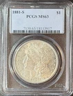 1881-S Morgan Silver Dollar $1 ~ PCGS Graded MS63