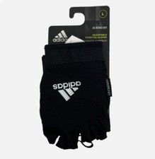 Adidas Aeroready Adjustable Essential Gloves Black with White Logo Size S Small