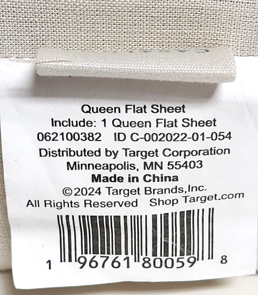 Casaluna Queen Size Linen Blend Flat Sheet - Natural ( Snowfall White ) - Image 3 of 4