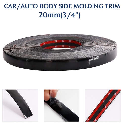 ALL Black Body Side Molding Trim Strip Car Doors Cabin Roof Trunk Ornament Lot - Picture 15 of 18