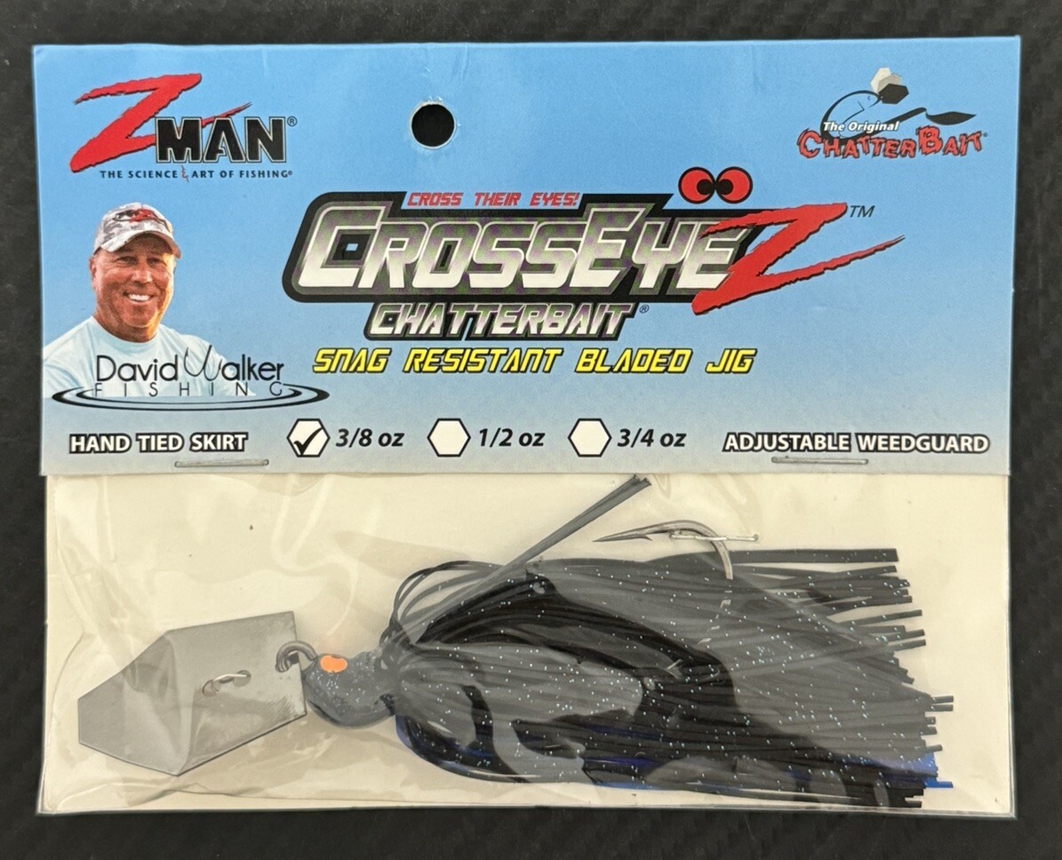 Z-Man Fishing CrossEyeZ ChatterBait 3/8oz Bladed Swim Jig Bass Lure, Black/Blue - Image 7