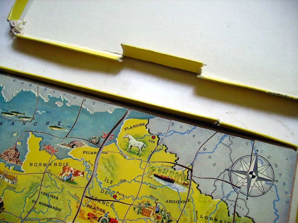 Vintage Puzzle Bois - JEUX NATHAN - LA FRANCE PHYSIQUE - Pierrette BAUER - Photo 4/4