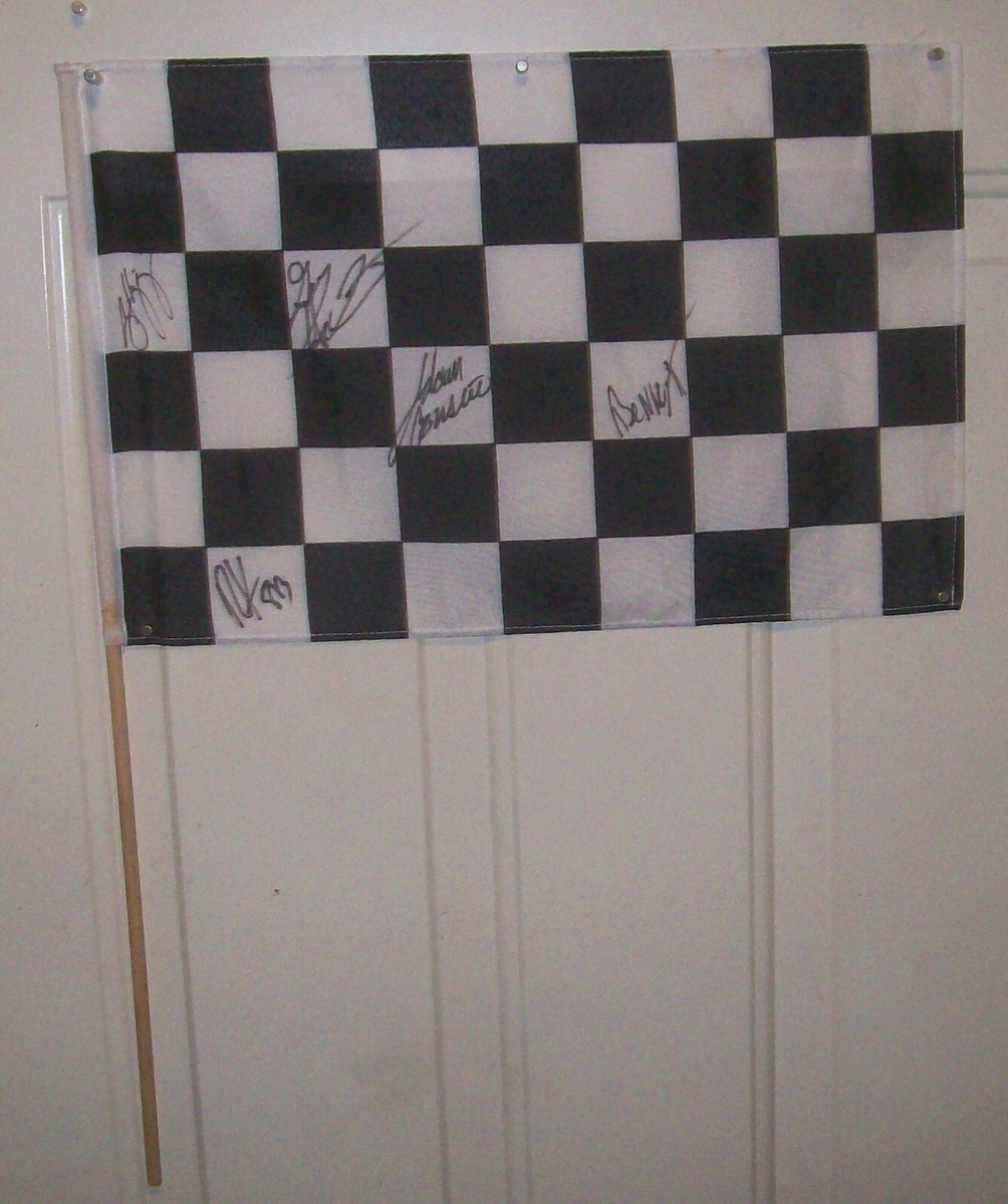 AUTOGRAPHED CHECKER FLAG - 5 AUTOGRAPHS | eBay