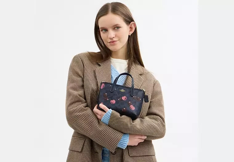 Coach City Mini Tote Signature Coated Canvas Cherry Print Coach City Mini Tote Signature Coated Canvas Cherry Print