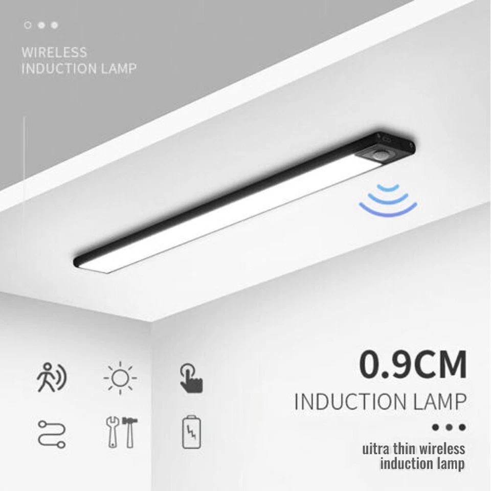 LED Motion Sensor Under Closet Light Rechargeable Magnetic Dimmable Cabinet Lamp - image 3 of 4