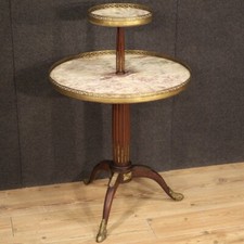 Side table wood marble bronze gueridon French...