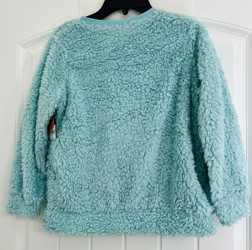 Arizona Jean Co Blue Llama Sweater Size S 7/8 Youth Kids Faux Fur Mint, Tiffani - Picture 13 of 19