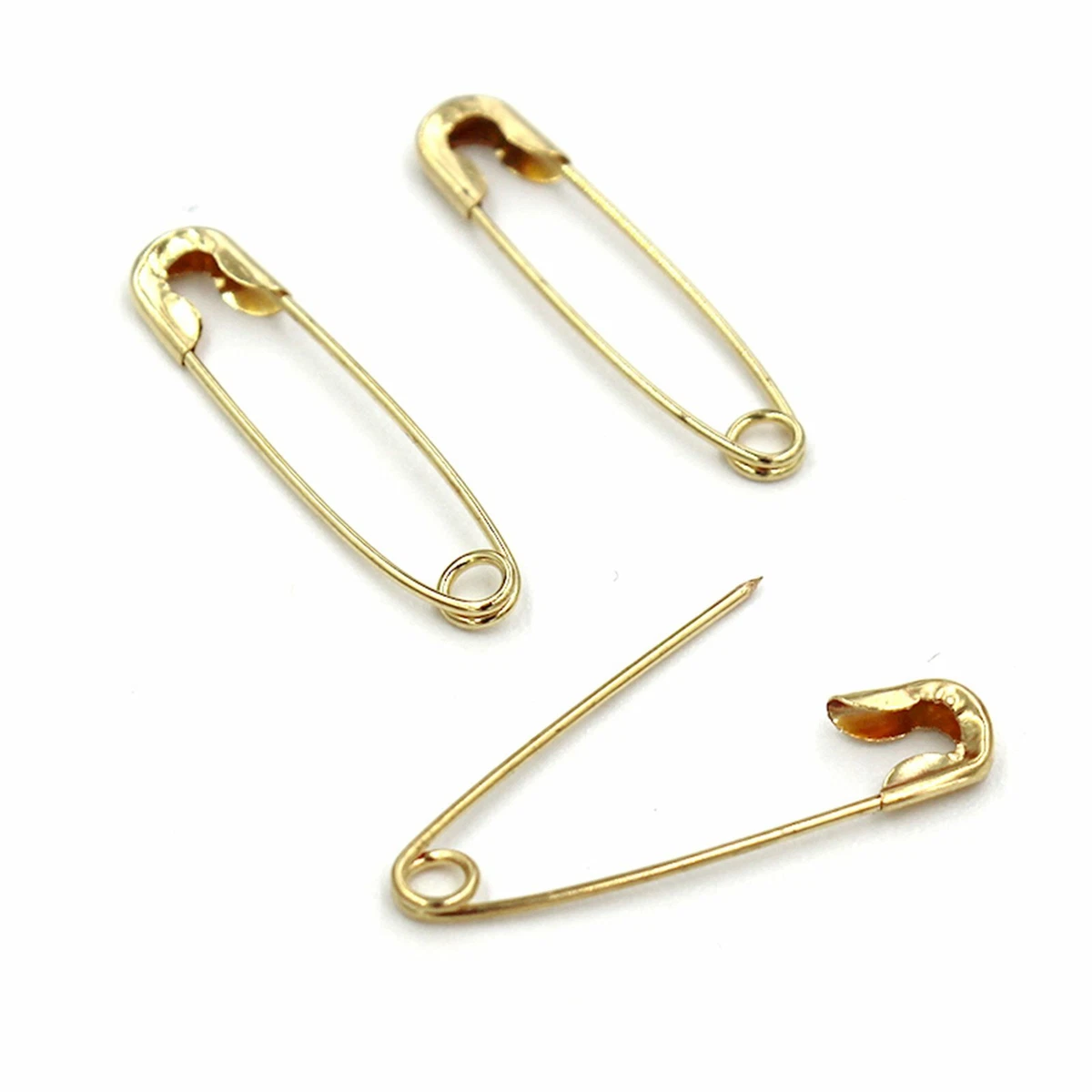 300X Small Safety Pins Gold Color 18mm Brass Metal Sewing Craft Mini Pins YL