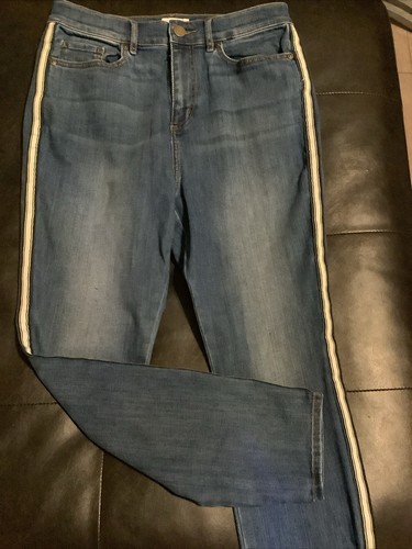 Loft High Rise Skinny Jeans 8P Side Ribbons NWOT - Picture 2 of 9