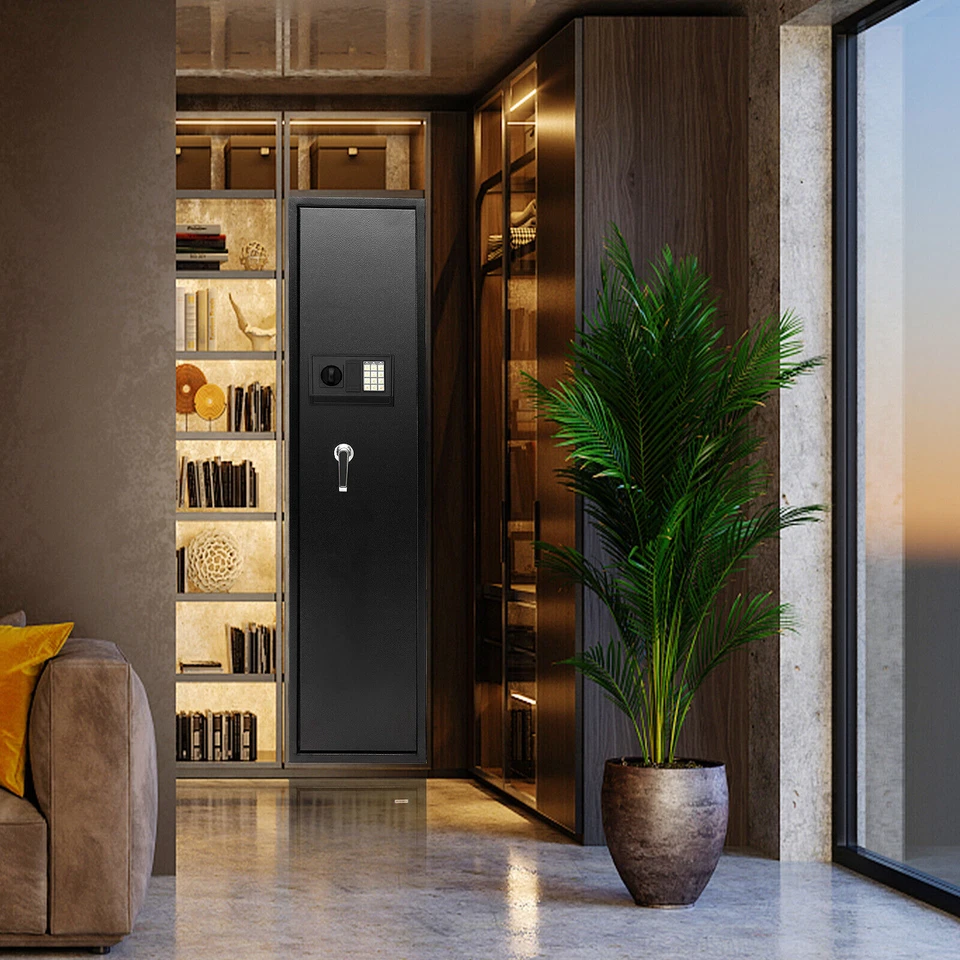 Rifle Gun Safe Long Gun Safe Box Quick Access 5-Gun Metal Rifle Security Cabinet - Image 4 of 4