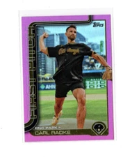 Carl Radke 2025 Topps Series 1 One First Pitch Pink Foil Parallel #FP-6 Pirates