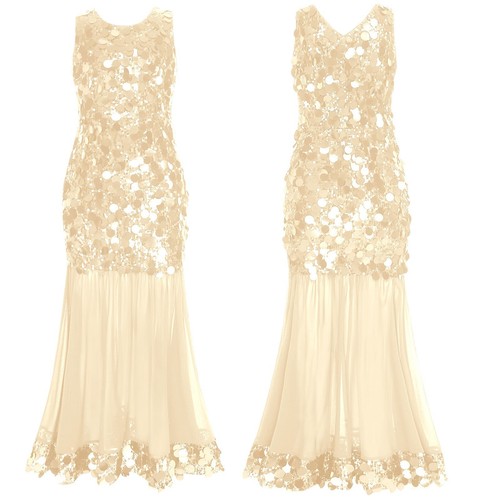 Kids Girls Sparkly Sequin Twirl Dress A Line Sleeveless Wedding Pageant Party - Picture 29 of 38