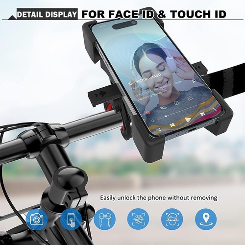 360° Rotation Motorcycle Bike Bicycle GPS Handlebar Mount Holder For Samsung - Picture 5 of 9