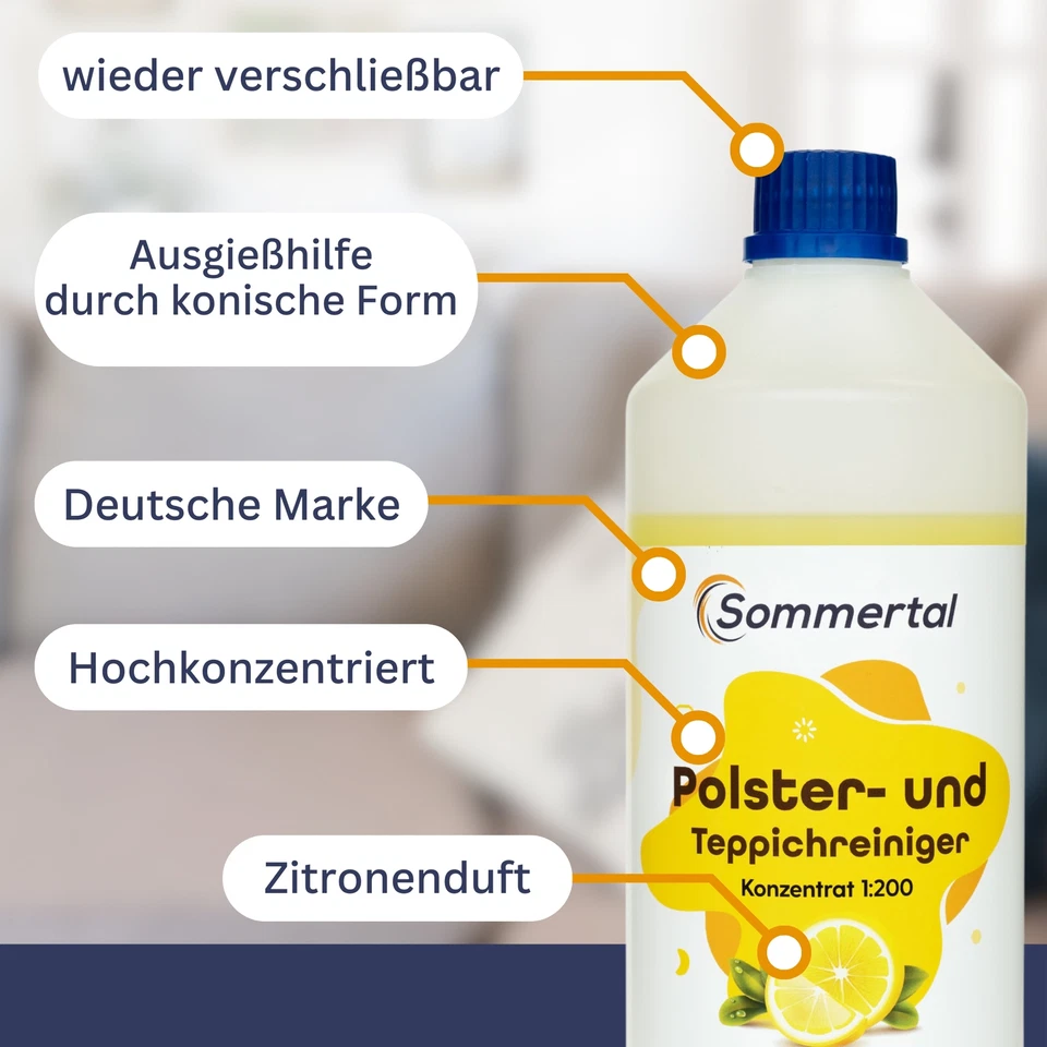 Sommertal Polster- & Teppichreiniger - 1L Konzentrat für Waschsauger - ergiebig - Bild 3 von 4