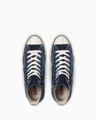 コンバース デニム24.5converse whiteoak denim CONVERSE ALL STAR Ⓡ DENIM PATCHWORK HI White, Navy Chuck