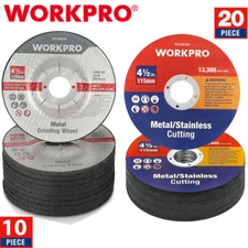 WORKPRO 10Pack Metal Grinding Wheels 20Pack Cut-Off Wheels 4-1/2x7/8-inch Wheels