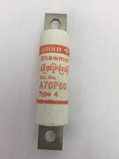 GOULD SHAWMUT AMPTRAP A70P60 FUSE 60AMP 700VAC TYPE 4