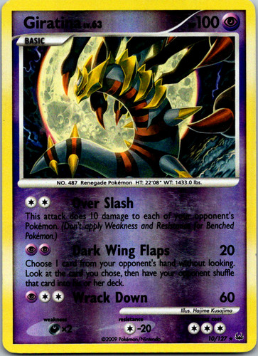 Giratina Holo Rare card from the 2009 Pokémon Platinum set. card