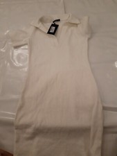Nasty Gal Ladies Dress.  Collar. V Neck. Short Sleeve. Rib. Size 4