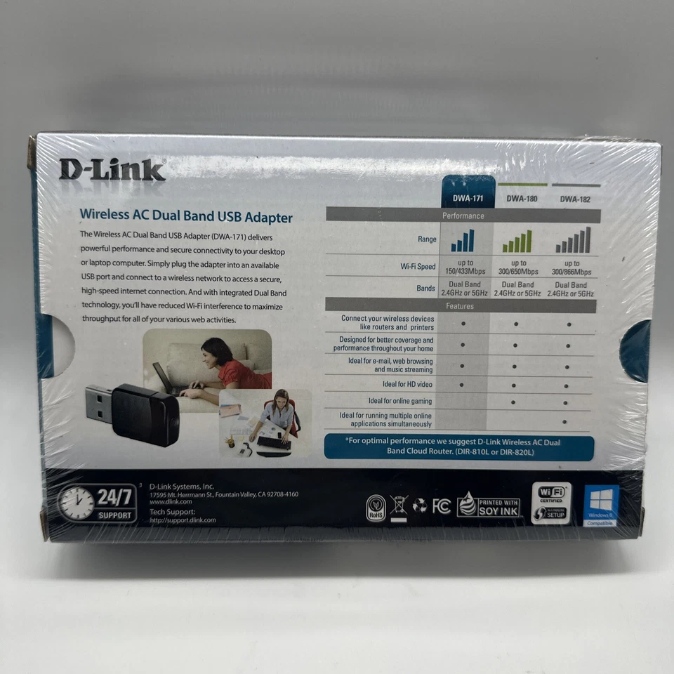Brand New D-Link Wireless AC Dual Band USB Wi-Fi Network Adapter (DWA-171) - Image 2 of 2
