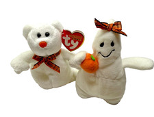 ty Halloweenie Beanies Ghoulianne & Phantom Plush Bean Toy Ghosts