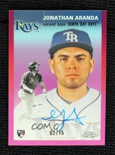 2023 Chrome Platinum Anniversary Pink Refractor 2/15 Jonathan Aranda Auto 0vf5