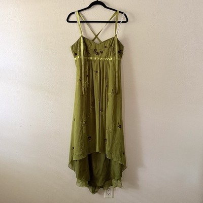 Y2K Fairy Dress Laundry By Shelli Segal Cypress Strapless Ribbon Beaded Dress 12