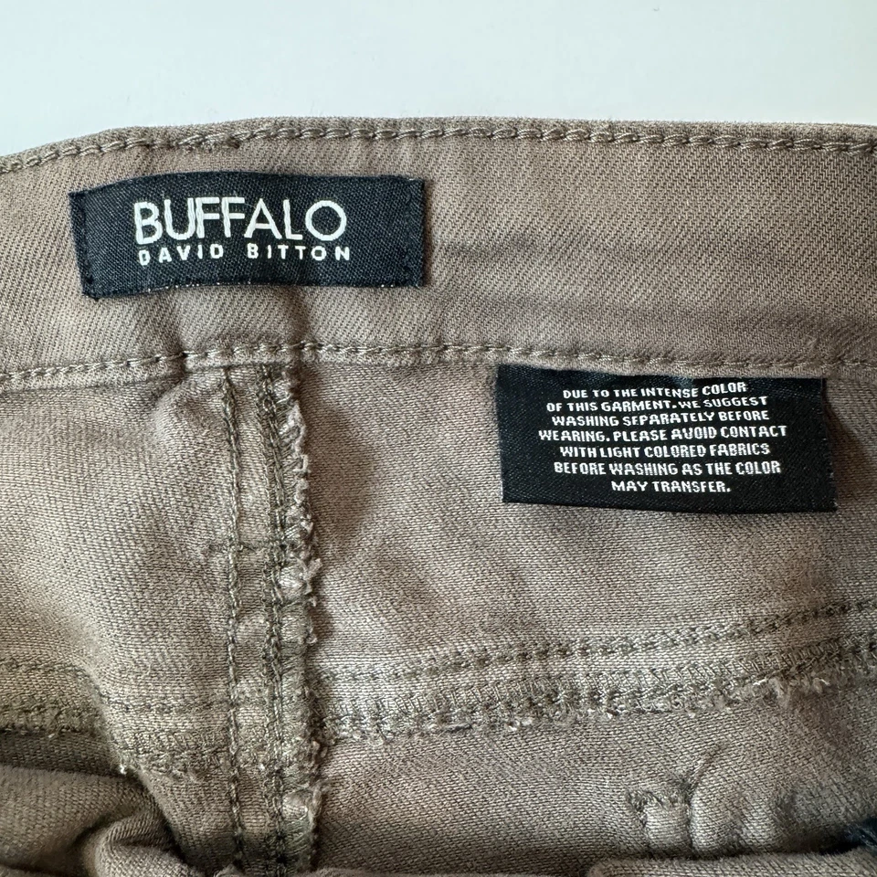 NUEVO Pantalones ajustados Buffalo David Bitton Hanna tiro alto suaves elásticos 14/34 marrón Foto 4 de 4