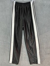 Vtg Adidas Side Snap Button Black/White Side Stripe Athletic Track Pants Size M