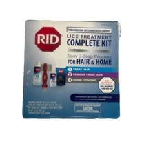 RID Lice Complete 4-Piece THREE STEP Treatment Kit-Kill Lice In Hair & Home 15z