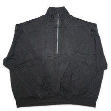 Lou Grey SignatureSoft Plush Quarter Zip Pullover Black XL Cozy Soft NWT