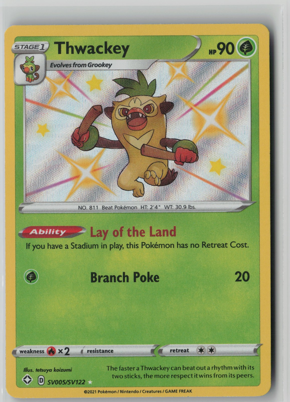Thwackey Shiny Holo Rare Shining Fates: Shiny Vault SV005/SV122 NM