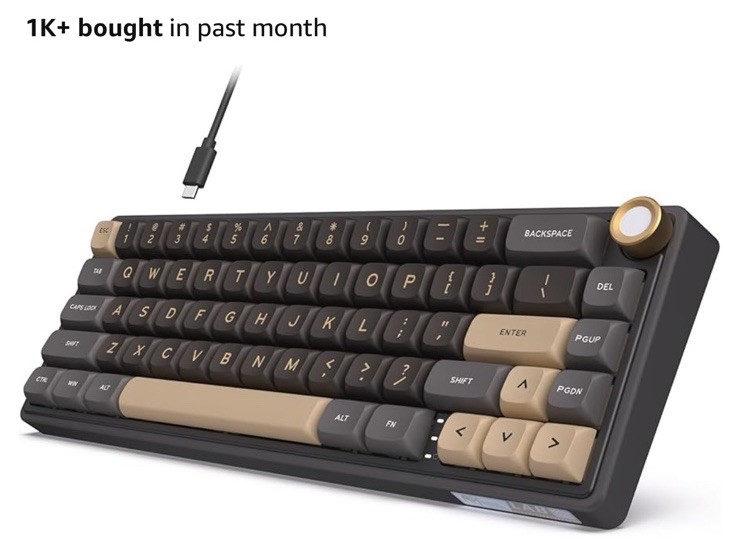  R65 Wired Gaming Keyboard with Volume Knob, Hot-Swappable C