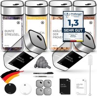 GewüRzgläSer Eckig 120Ml 6Er Set Mit Drehdeckel Luftdicht KüChe 6 StüCk