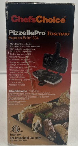 Chefs Choice International Pizzelle Pro Express Bake Toscano Maker Modell 834 - Bild 2 von 7