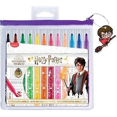 Maped Long Life Harry Potter Felt Tip Pens, 12 Felt Tip Pens, Extremely Washable