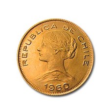 1960 Chile Gold 100 Pesos BU