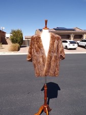 M 8-10 real MINK FUR stole stoll shawl wrap, brown mink, unbranded, bridal