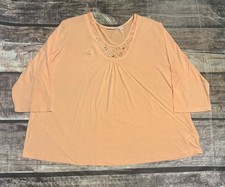 Susan Graver Top Womens 3X Liquid Knit Embellished Made in USA