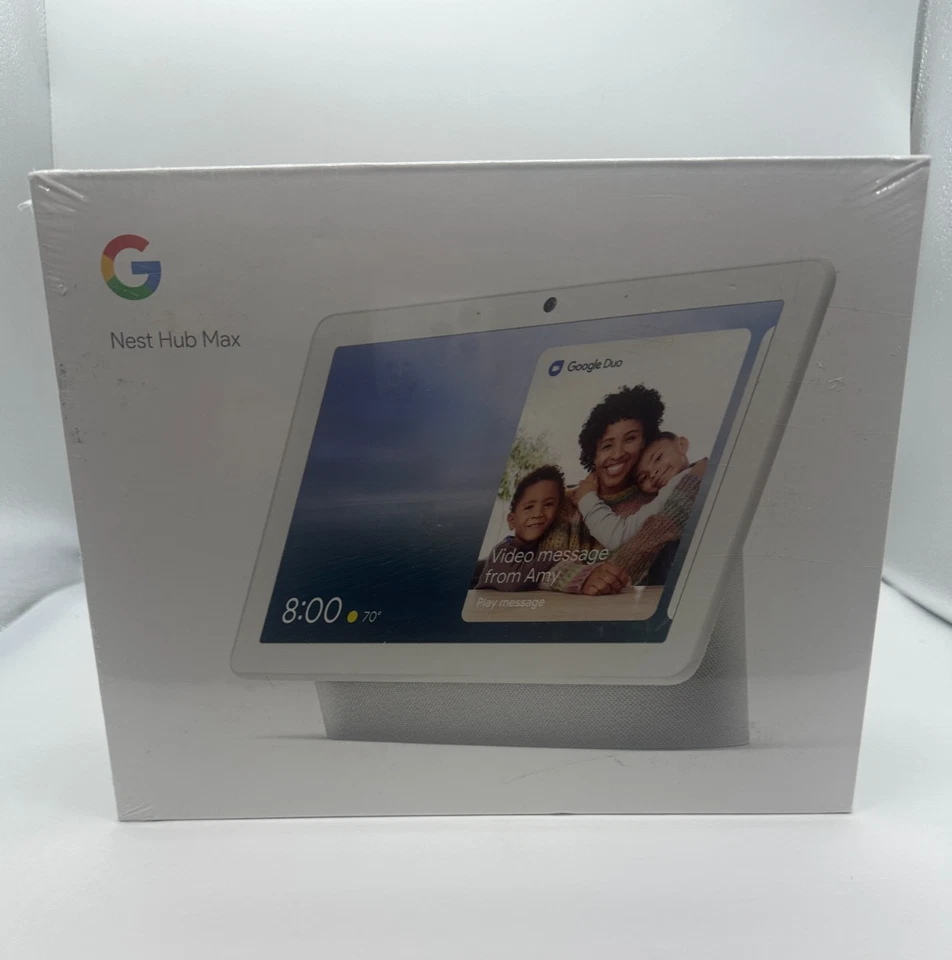 Google Nest Hub Max Smart Speaker Display 10" Kreide Google Neu Versiegelt