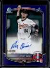2025 Bowman Draft Riley Quick Chrome Auto Purple Refractor 1st #/250 Twins